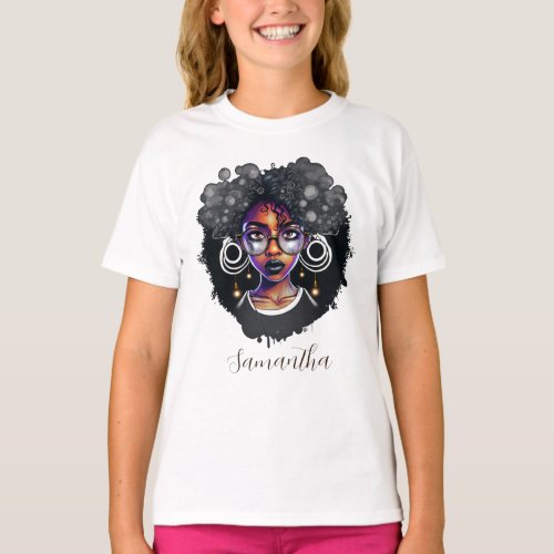 Goth Afro Woman T_Shirt