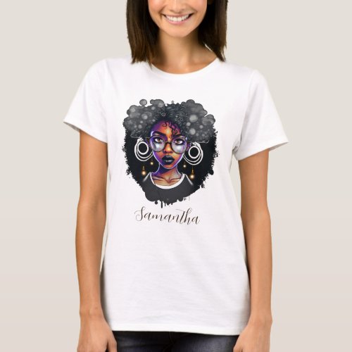 Goth Afro Woman T_Shirt