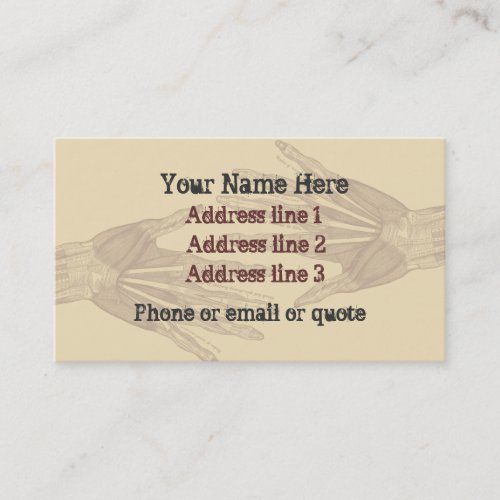 Goth Anatomy Hands Business Card Tan 2