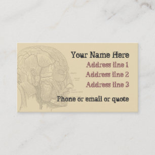 Goth Anatomy Head Business Card Tan