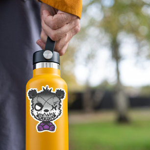 Goth Asexual Pride Flag Colored Bear Sticker