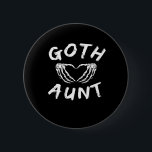 Goth Aunt Funny Emo Auntie Punk Cute Skeleton Hand Button<br><div class="desc">A goth aunt skeleton hand heart design. Funny,  punk-inspired,  and stylish for alternative fashion.</div>