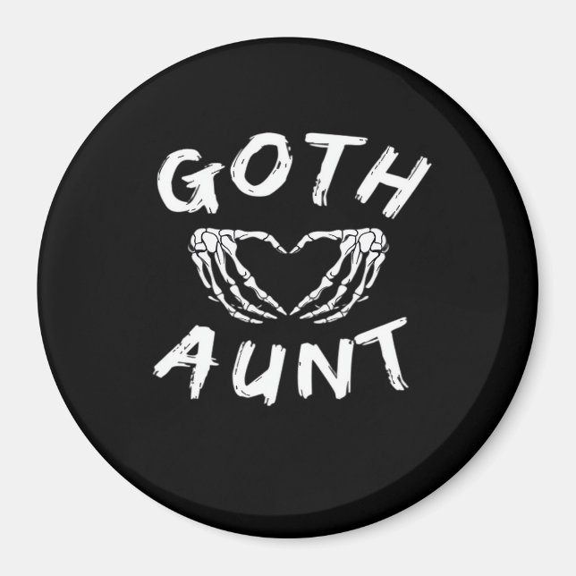 Goth Aunt Punk Skeleton Heart Hands Gothic Design Magnet (Front)