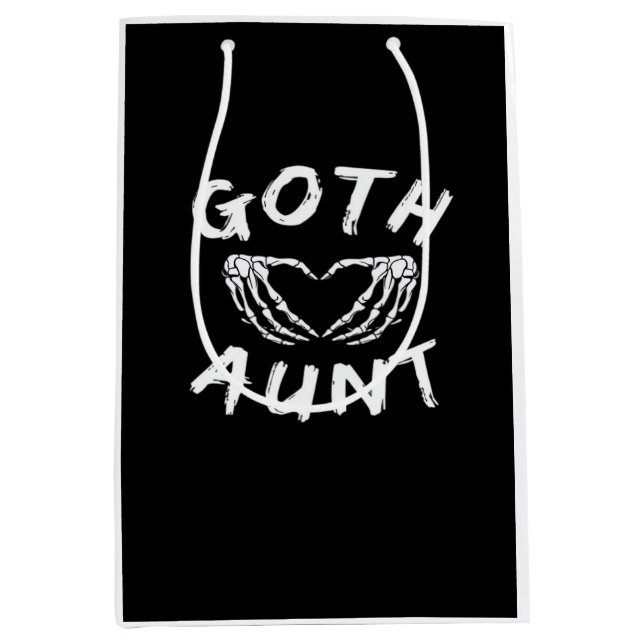 Goth Aunt Punk Skeleton Heart Hands Gothic Design Medium Gift Bag (Front)