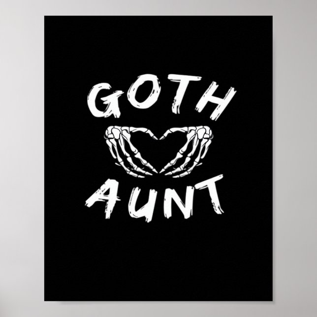Goth Aunt Punk Skeleton Heart Hands Gothic Design Poster (Front)