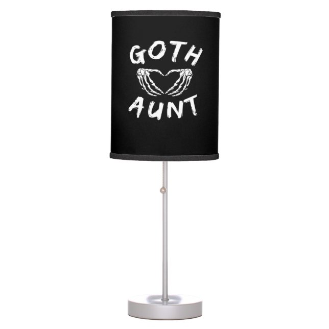 Goth Aunt Punk Skeleton Heart Hands Gothic Design Table Lamp (Front)