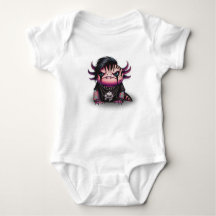 Goth Axolotl One-sie, Baby Bodysuit