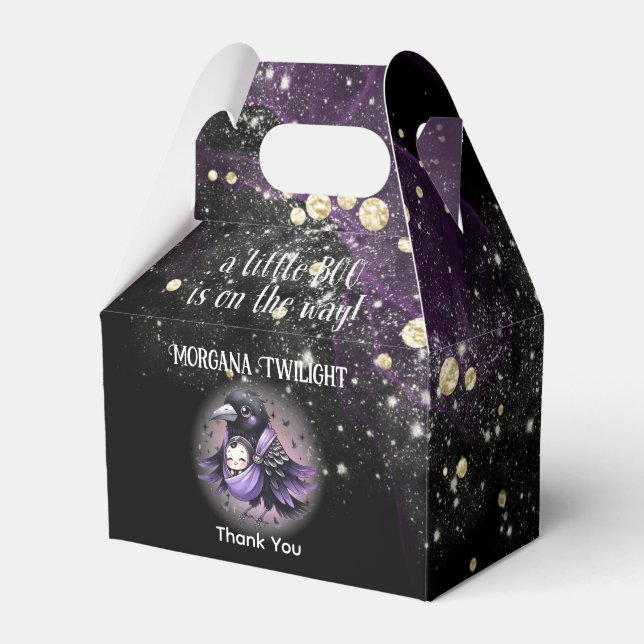 Goth Baby Boy Ghost Little Boo on the Way Favor Boxes (Front Side)
