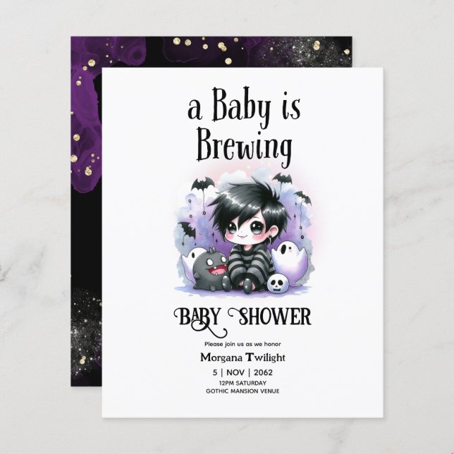 Goth Baby Boy is Brewing Witch Ghost Couldron (Front/Back)