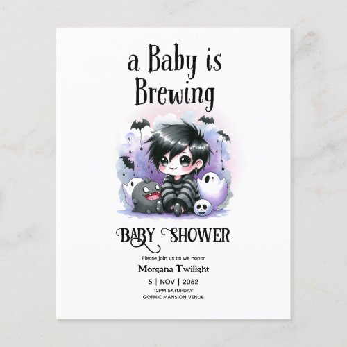 Goth Baby Boy is Brewing Witch Ghost Couldron