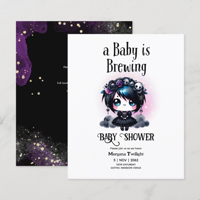 Goth Baby Girl is Brewing Kawaii Anime Gothic (Front/Back)