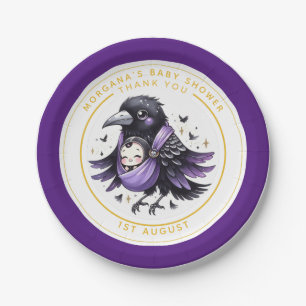 Goth Baby Girl Shower Delivered by Crow Thank You Paper Plates