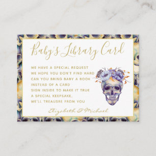 Goth Baby Library Book Request Skulls Halloween Enclosure Card