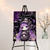 Goth Baby Shower Gender Neutral Purple Black Crow Foam Board