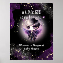 Goth Baby Shower Gender Neutral Purple Black Crow