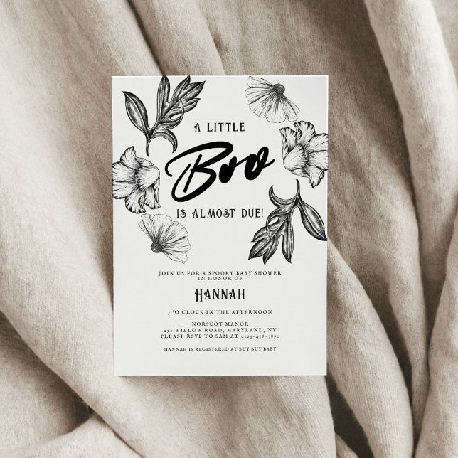 Goth Baby Shower Tattoo Flowers  Invitation (Creator Uploaded)