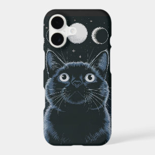 Goth Black Cat, Goth Gift, Witching Hour Black Cat iPhone 17 Case