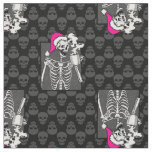 goth black christmas skull coffee skeleton pink fabric
