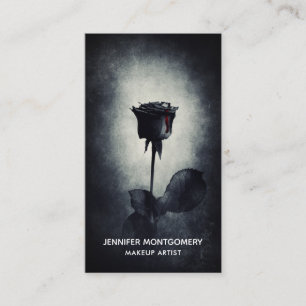 Goth Black Rose Dripping Blood Macabre Business Card