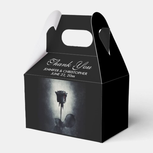 Goth Black Rose Dripping Blood Macabre Wedding Favor Boxes