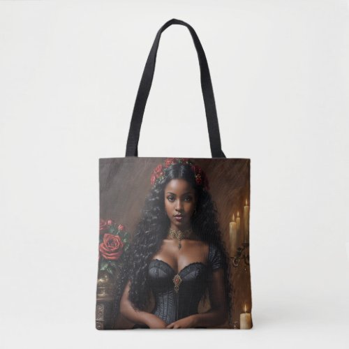 Goth Black Woman Victorian Art Tote Bag