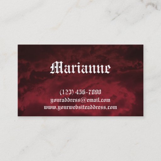 Customizable Goth Blood Storm Business Card