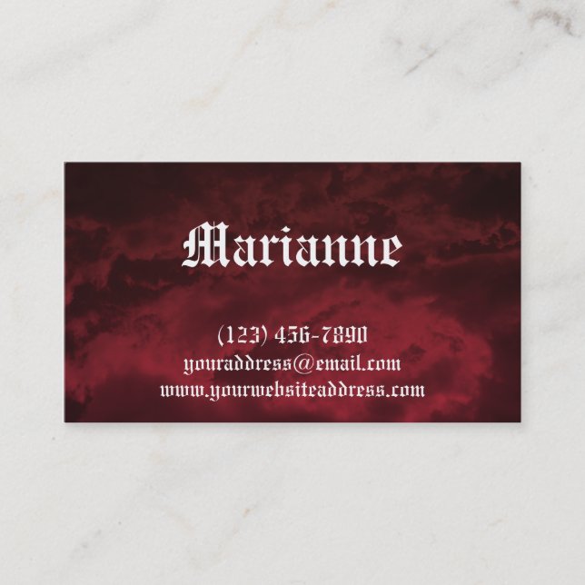 Goth Blood Storm Business Card (Front)