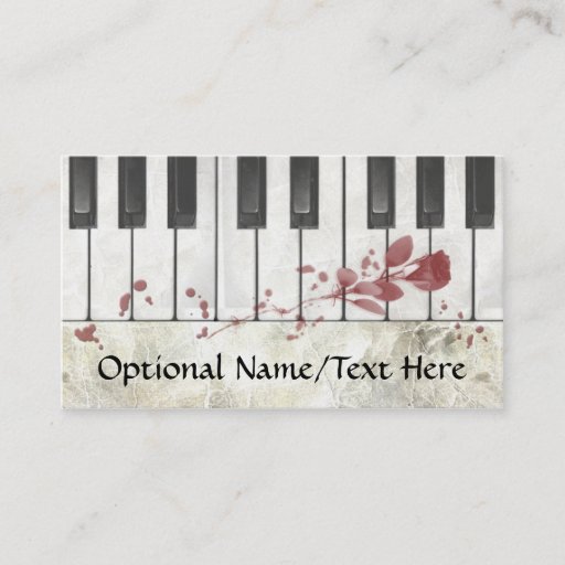 Customizable Goth Bloodstained Piano Business Cards
