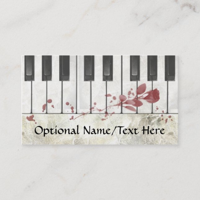 Goth Bloodstained Piano Business Cards (Front)