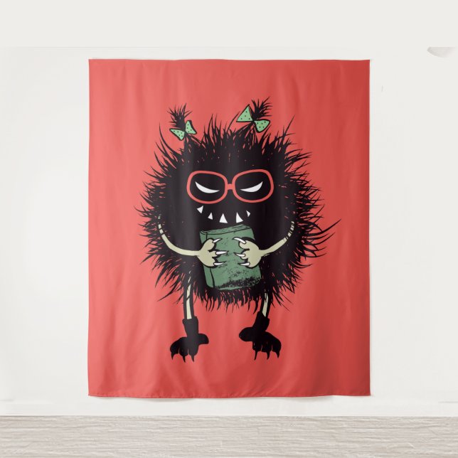 Goth Book Lover Monster Tapestry (Front)