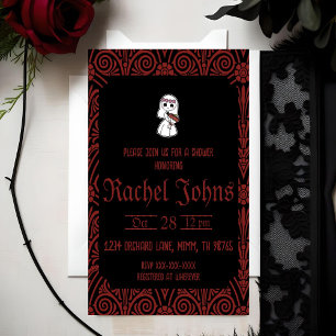 Goth Bridal Shower Skeleton Invite