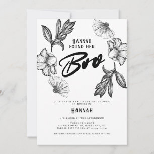 Goth Bridal Shower Tattoo Flowers Invitation