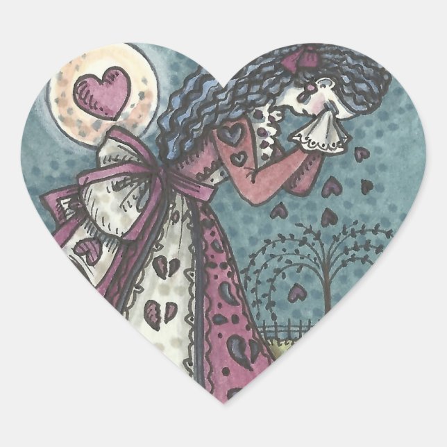 Goth Broken Valentine HEART STICKERS Sheet (Front)