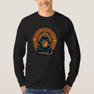 Goth Buddha Yoga Cat Deep in Meditation and Relaxa T-Shirt
