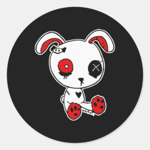 Goth Bunny Lazy Halloween Costume Scary Gothic Classic Round Sticker