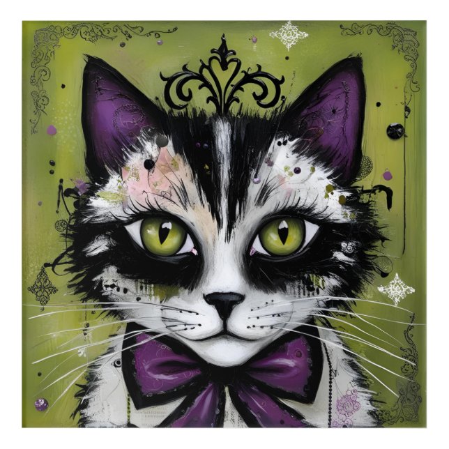Goth Cat Acrylic Print (Front)