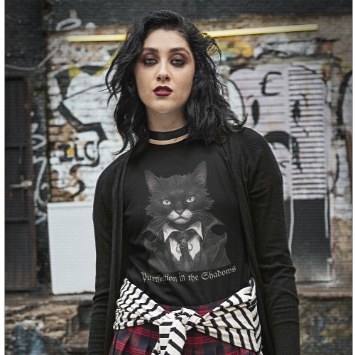 Goth cat gothic feline whimsygoth grunge T_Shirt