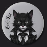 Goth Cat Gothic Grunge Witchy Button at Zazzle