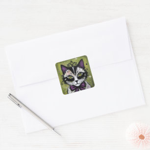 Goth Cat Square Sticker
