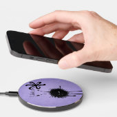 Goth Character Purple Evil Flower Bug Name Wireless Charger (Hand)