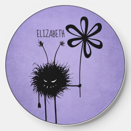 Goth Character Purple Evil Flower Bug Name Wireless Charger (Front)