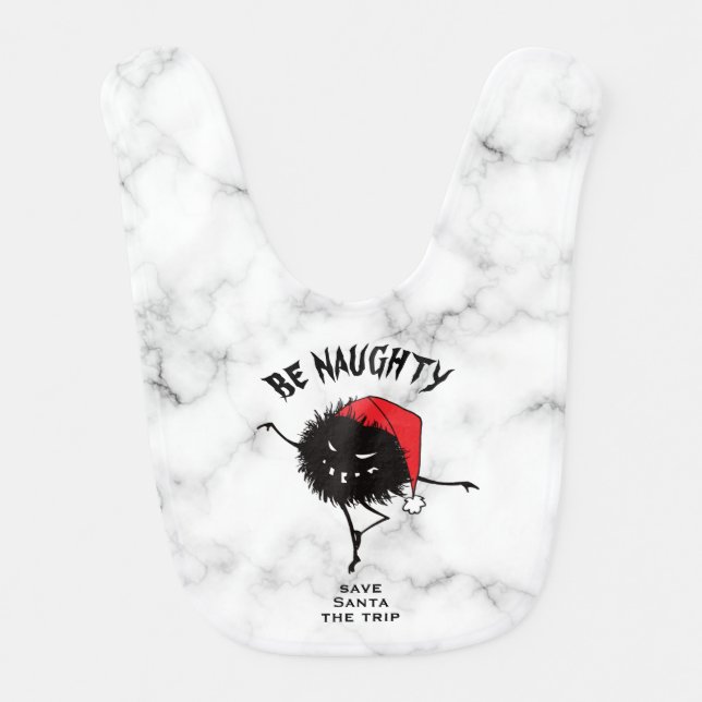 Goth Christmas Art - Naughty Holidays Character Baby Bib (Front)