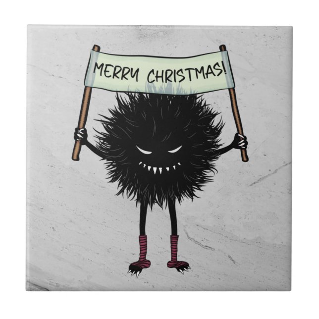 Goth Christmas Character Evil Bug Ceramic Tile (Front)