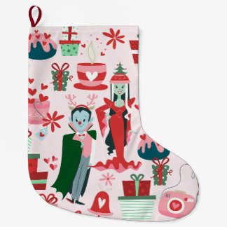 goth christmas horror santa vampire couple large christmas stocking