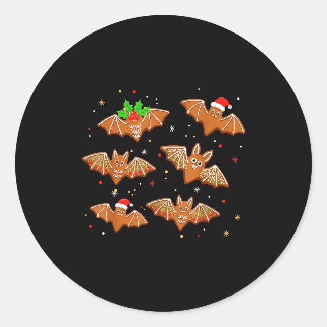 Goth Christmas Shirt For Kids, Soky Cute Bat Ginge Classic Round Sticker (Front)