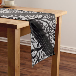 Goth Christmas Table Runner - Black and White