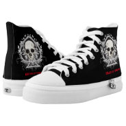 Goth Cool Skull And Playing Cards Ace Of Spades, High-top Sneakers at Zazzle