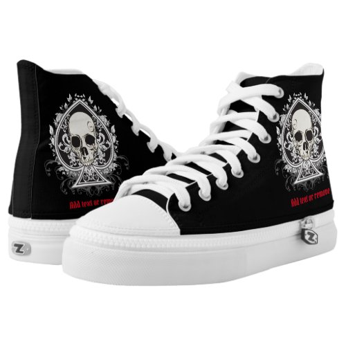 Goth cool skull and playing cards ace of spades High_Top sneakers