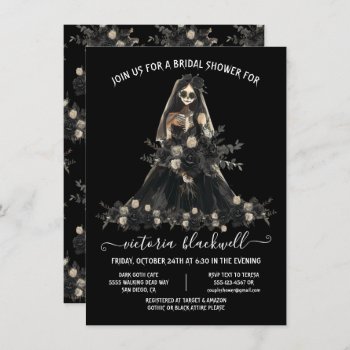 Goth Corpse Bride Bridal Shower Invitation by McBooboo at Zazzle