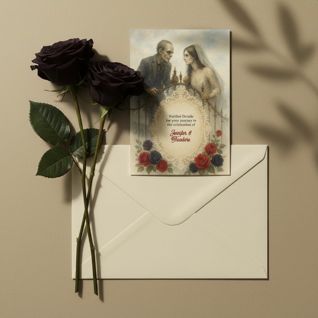 Goth Couple Zombie Halloween Wedding Enclosure Card (Goth Couple Zombie Halloween Wedding Enclosure Card
)